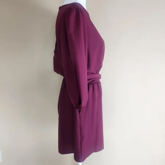 2 Hearts mock neckline sleeves 3/4 waist Belt Size Small - Picture 8 of 14